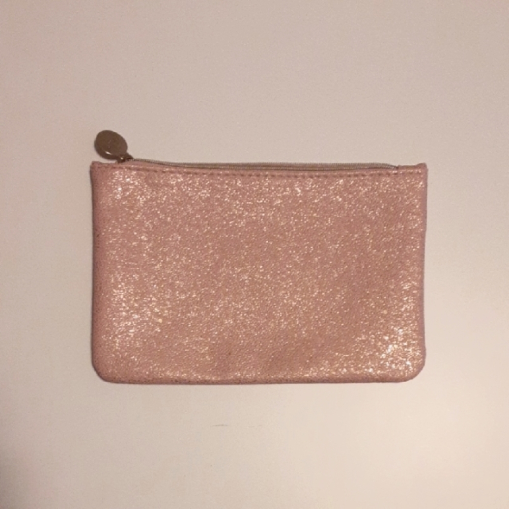 Ipsy "Time To Shine" Pink Cosmetic Bag With Glittery Finish